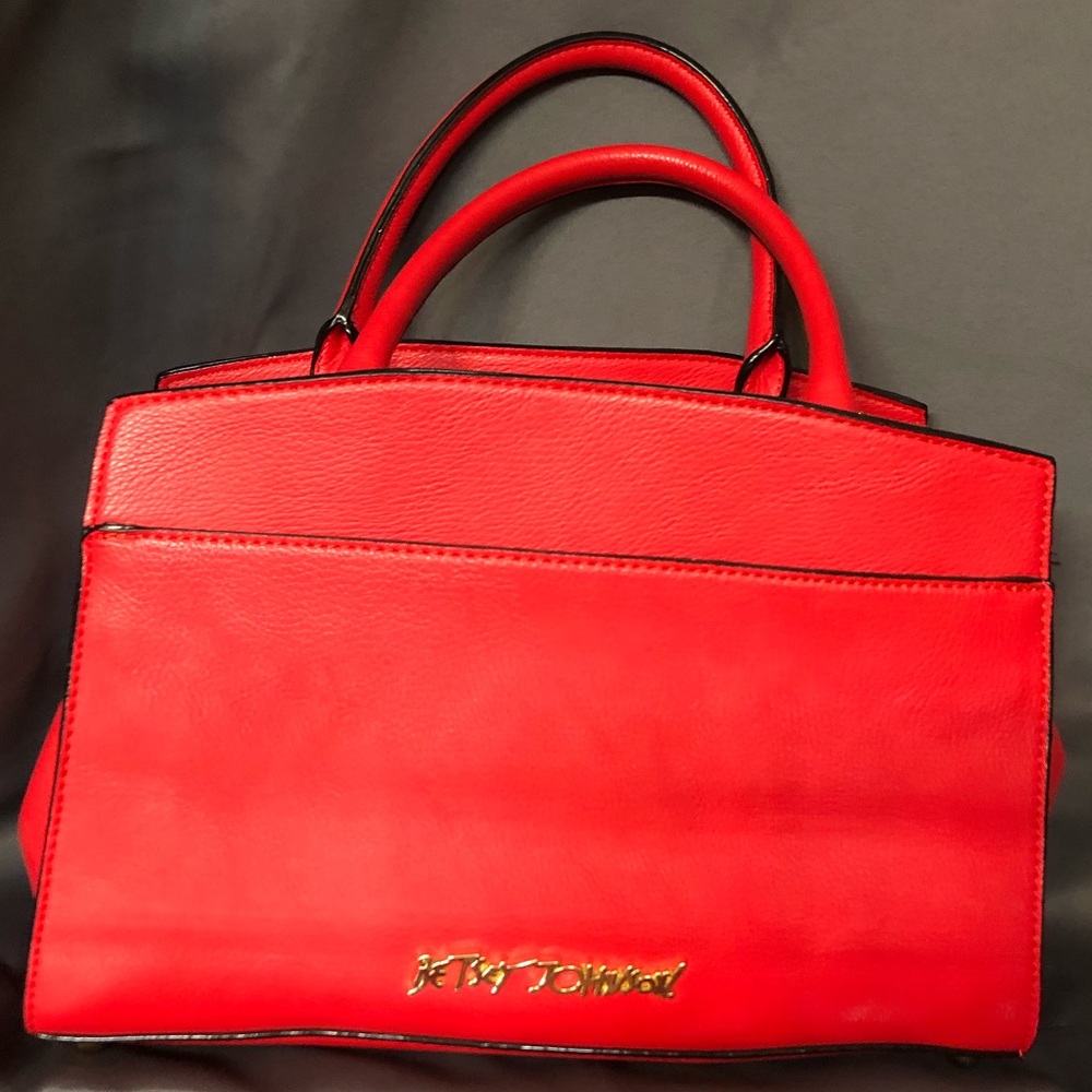 Bright red Betsey Jonson purse